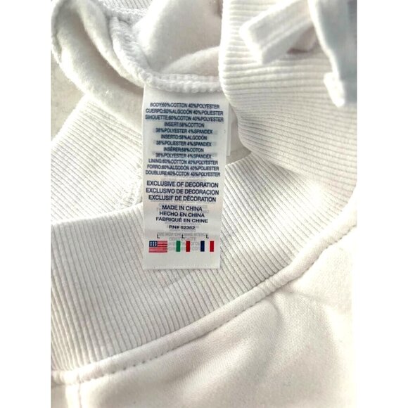 NWT CHAMPION Sweatpants Girls Size Large White Fleece Pink Blue Cuffs Cozy - Picture 6 of 6